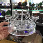 support décoratif transparent cristaux boules colorées motifs floraux sculpturales asiatique moderne ornement