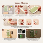 décoration porte miniature souris bois jaune rose verte enfantine adhésif papier lumineux instructions