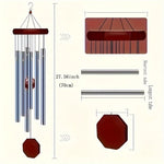 sifflet vent carillon moderne argenté marron tubes métalliques bille rouge crochet suspensionextérieur jardinterrasse artisanal