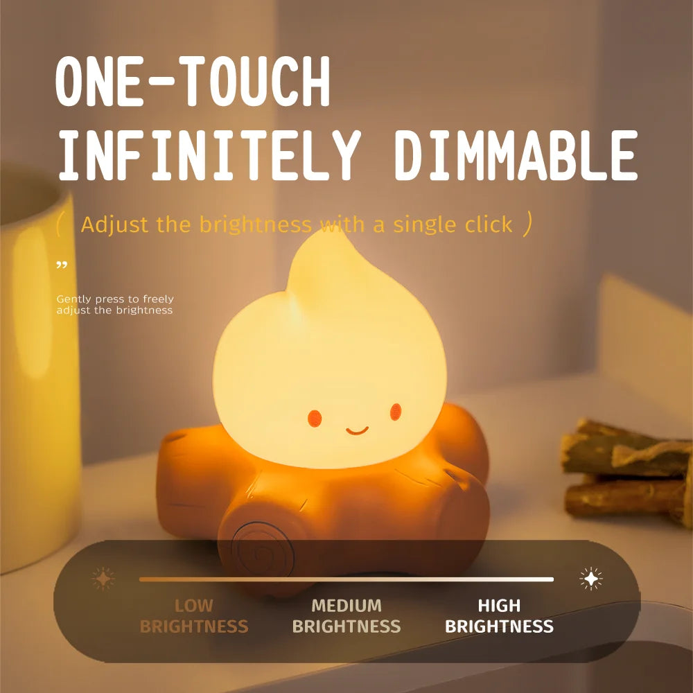 lampe nuit veilleuse animaux compagnie forme ronde sourire orange mignon moderne contrôle luminosité