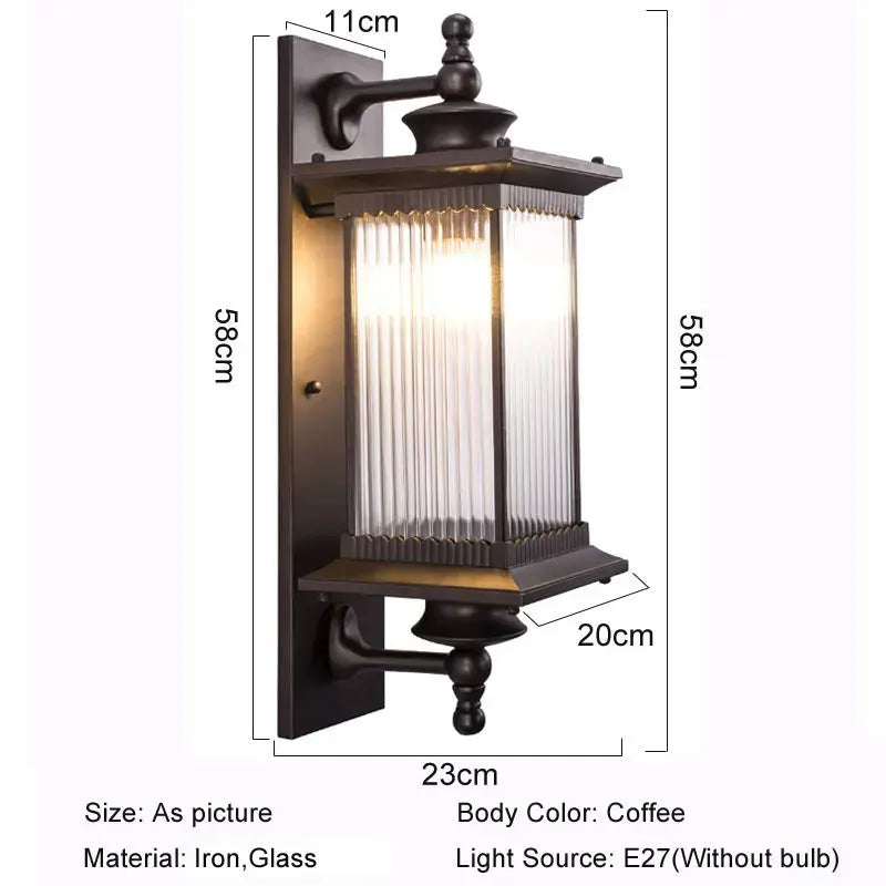 lampe murale classique marron transparente rayures verticales éclairage quotidien chinois