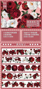 autocollants muraux fleurs roses feuilles rouge blanc adhésifs décoratifs réaliste opaque chambre