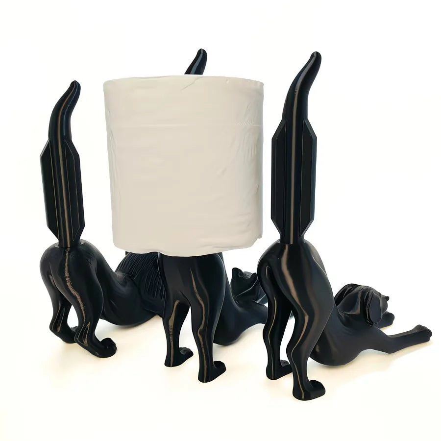 porte rouleaux papier toilette forme lion noir texturé moderne salle bain décoration animalière
