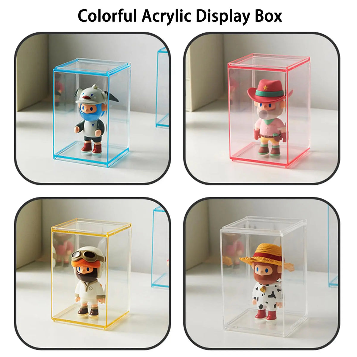 vitrine acrylique transparente boîte rangement empilable figurines jouets collectionnables protection anti poussière