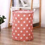 panier linge pliable polyester étoiles taches poignées moderne gris bleu marron blanc rose