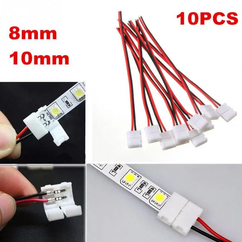connecteurs led broches 10mm 10pcs 20pcs blanc rouge noir adhésifs câbles moderne sans soudure