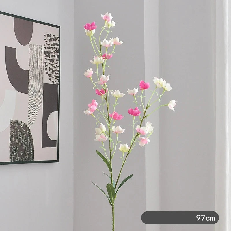bouquet artificiel rose blanc décoration intérieure moderne minimaliste 97cm feuilles fleurs
