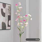 bouquet artificiel rose blanc décoration intérieure moderne minimaliste 97cm feuilles fleurs