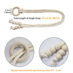 corde rideaux tressée bois anneaux rustique bohème beige clair fixations naturelles