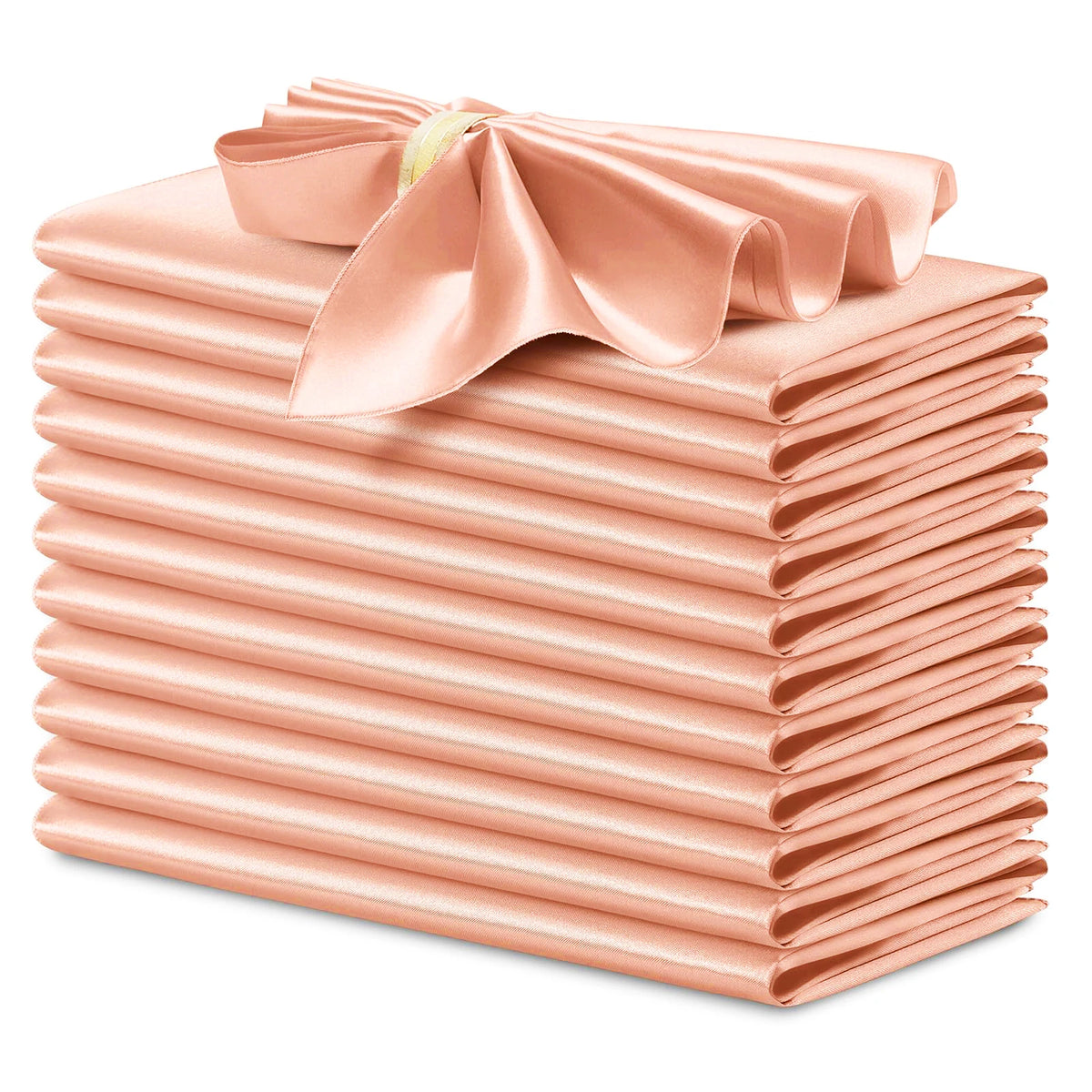 serviettes table satin rose moderne élégantes 12 pièces polyester usage maison restaurant decoration festive