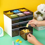 boîtes rangement jouets blanc transparent modernes réutilisables respectueux environnement cosmétiques articles divers poignées noires