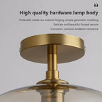 lampe suspension dorée transparente moderne minimaliste vis fixations led chambre salon