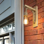 lampe suspension rustique bois naturel corde beige vintage éclairage mur fixé led e27
