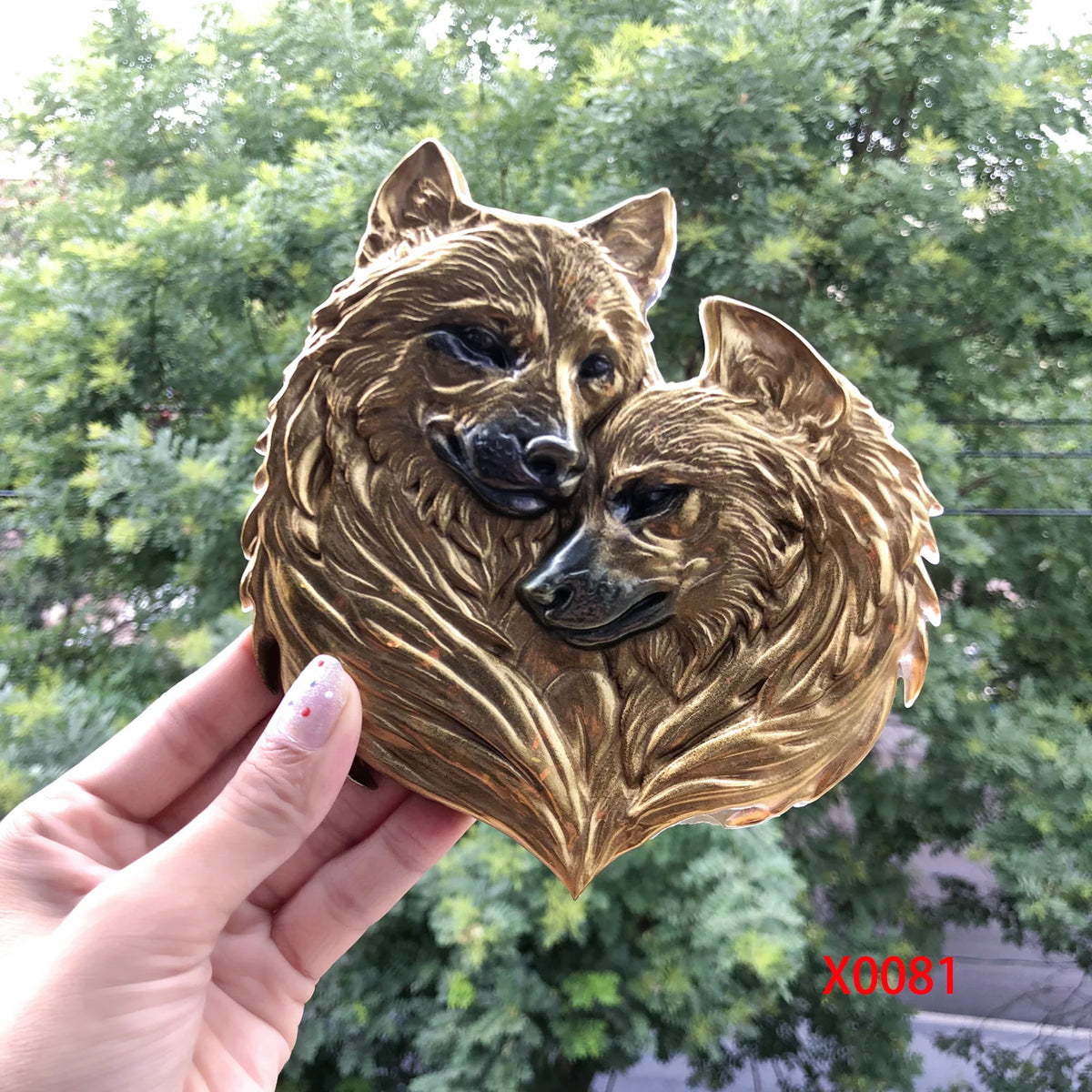 plaque murale décorative animaux chien doré artisanal main opaquemaxlengthresponse