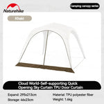 tente camping abri autoportant rideau porte bâche sol connecteurs kaki blanc marron foncé
