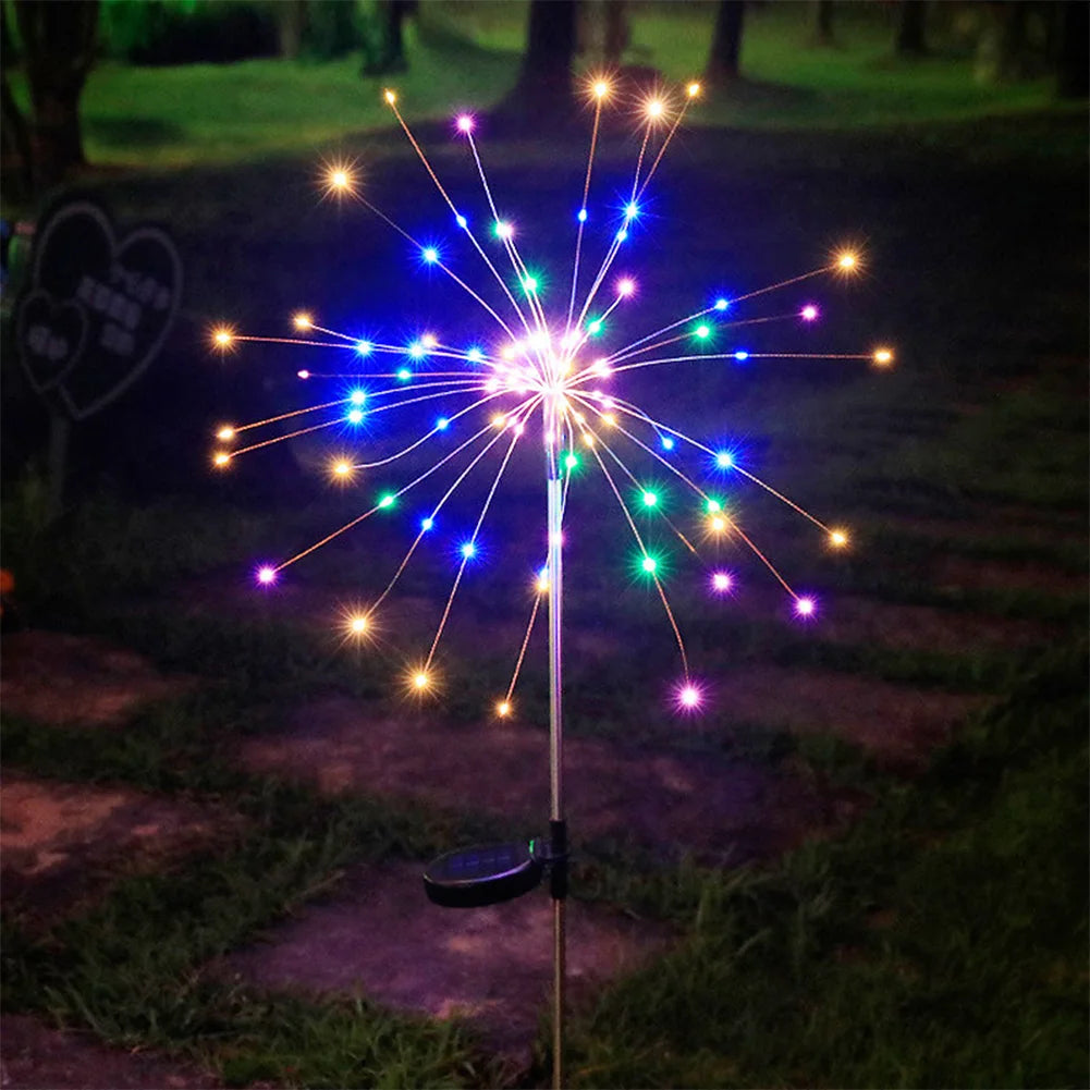 lumières solaires extérieures multicolores feux artifice modes led modernes
