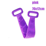 brosse douche exfoliante silicone bleu rose gris texturée points moderne pratique suction cup