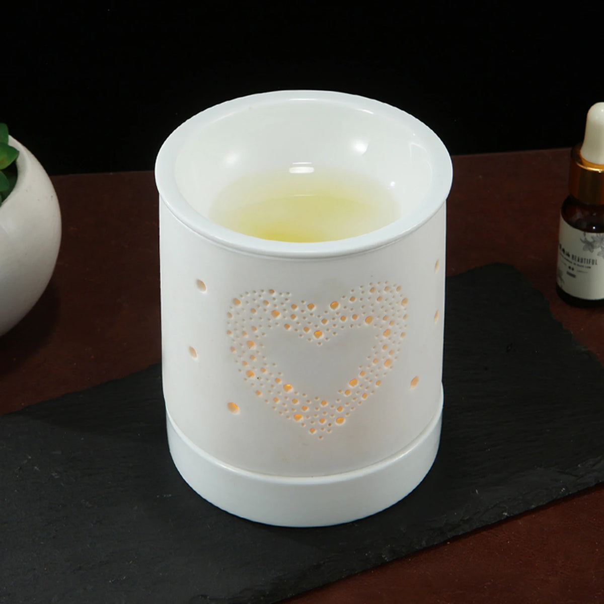 diffuseur odeur céramique blanc motif cœur étoile moderne intérieur aromathérapie huiles essentielles