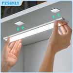 veilleuse led barreau mouvement blanc argenté moderne rechargeable aluminium