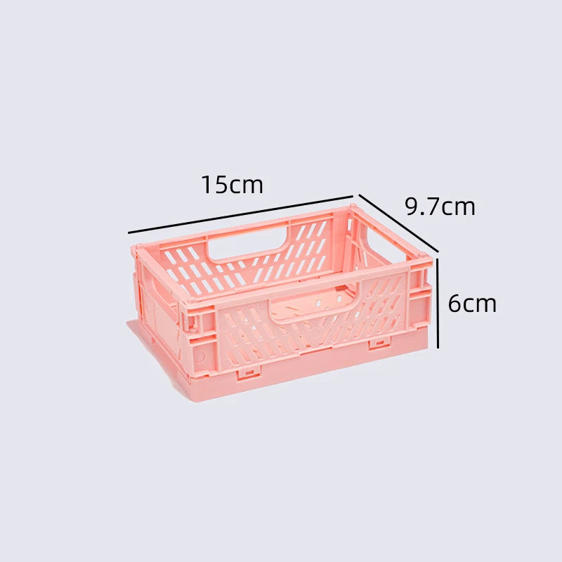 paniers pliables plastique bleu clair jaune rose vert pastel perforations modernes pratiques poignées
