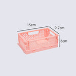 paniers pliables plastique bleu clair jaune rose vert pastel perforations modernes pratiques poignées