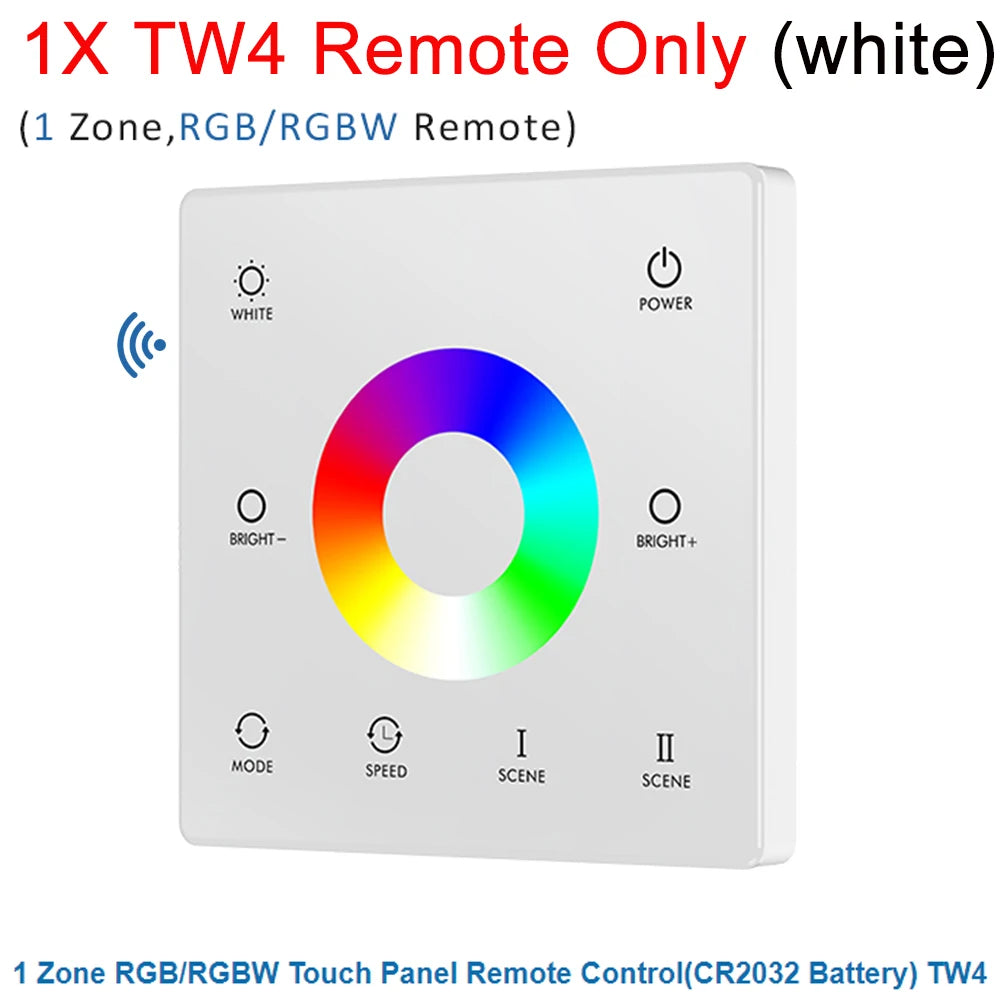 contrôleur rf 2.4g led wall mounted touch panel zone rgb cct dimming veromount