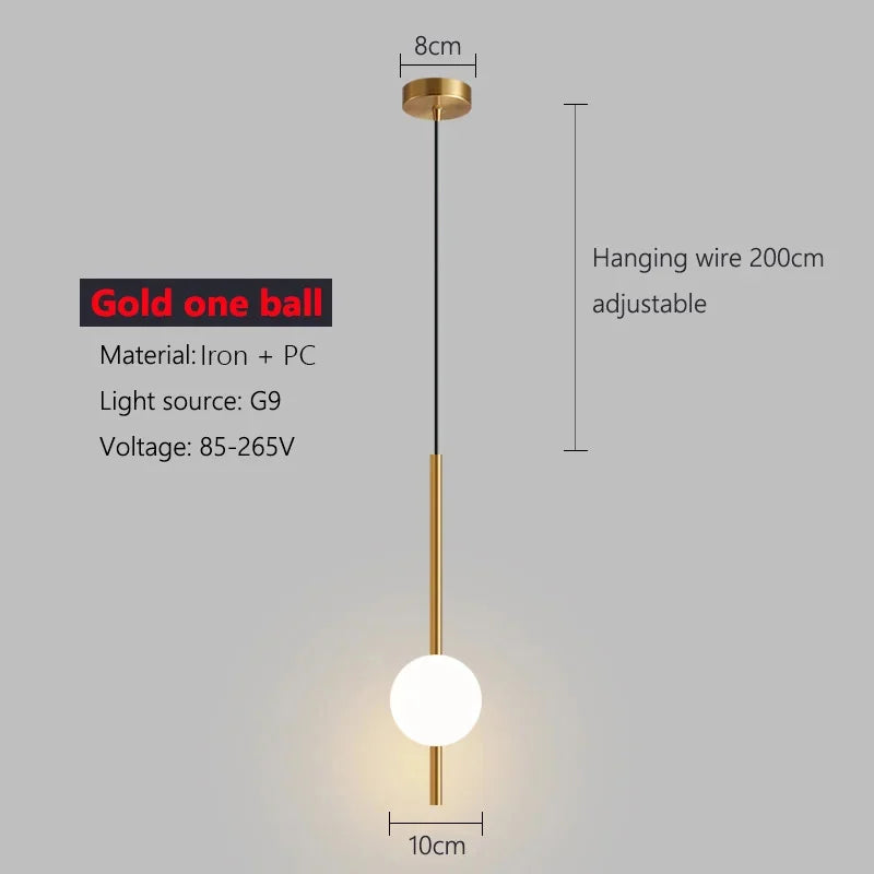 suspension lumineuse moderne or noir sphères blanches câble ajustable mural éclairage intérieur chambre salon