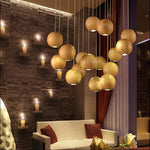 luminaire suspension bois massif moderne éclairage intérieur salon cuisine restaurant naturel