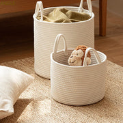 panier tressé coton blanc minimaliste rangement chambre salon bohème versatile organisation