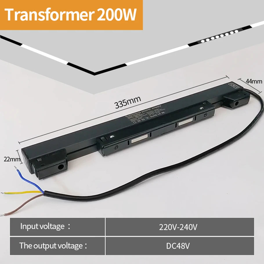 rail led magnétique noir mètres connecteurs d'angle clips fixation moderne