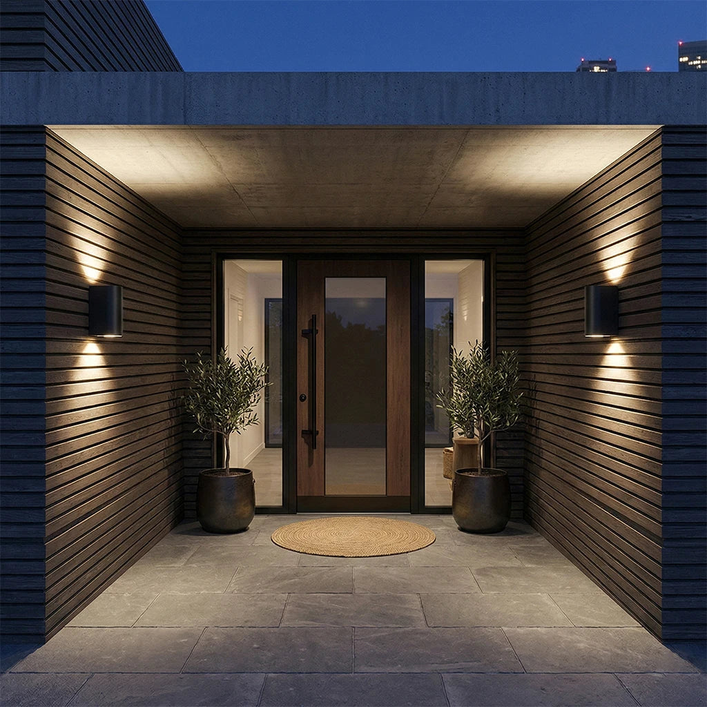 éclairage led applique murale moderne minimaliste noir gu10 extérieur résistante jardin villa