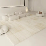 tapis moderne rayures horizontales motifs géométriques beige clair salon chambre polyester