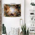 tapisserie murale baroque bleu or scène nuageuse figures humaines occasion mariage anniversaire festive