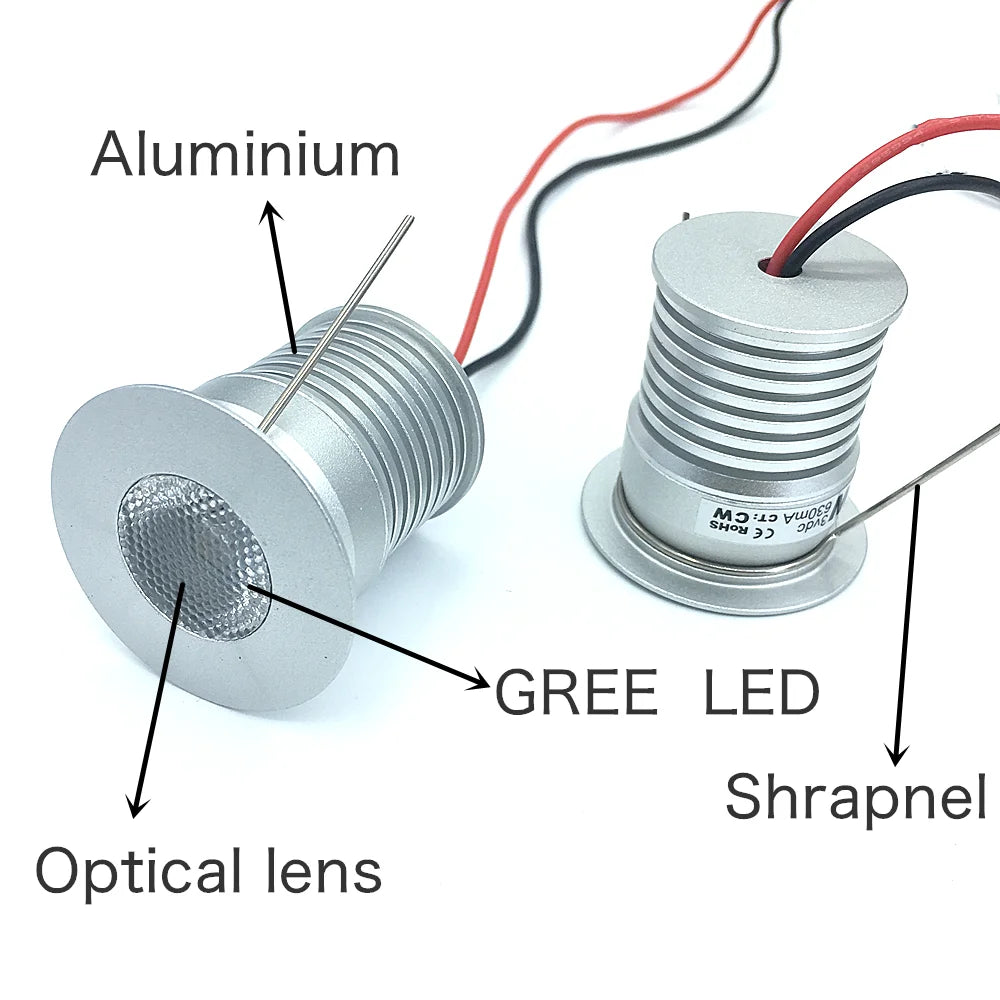 spot led argenté 3w 3000k 4000k 6000k moderne câbles haute température