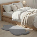 tapis acrylique doux motif chat gris noir rose beige moderne