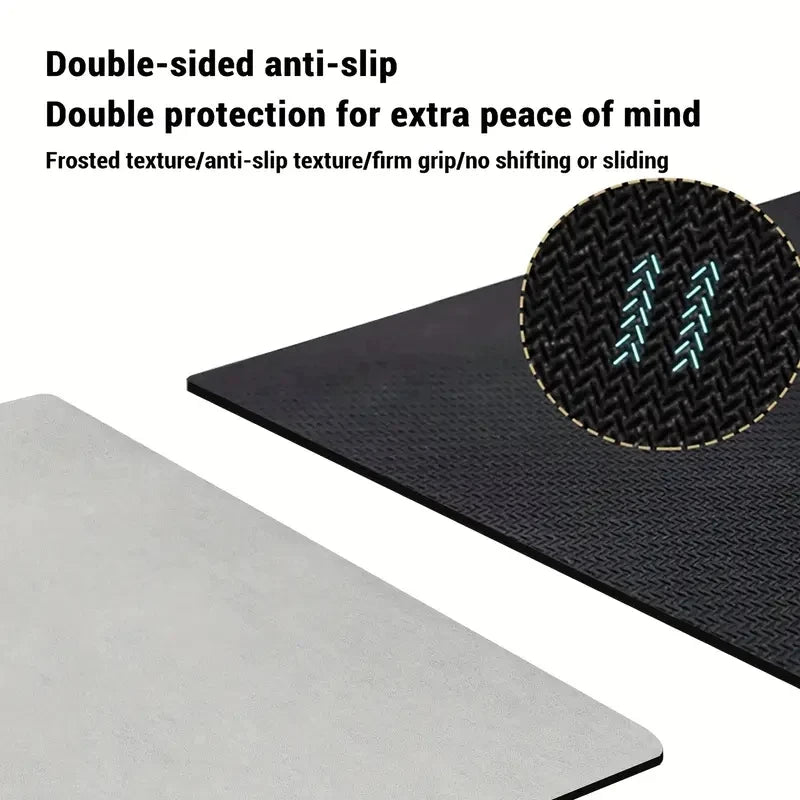 tapis sol antidérapant gris clair moderne salle bain entrée boue diatomée