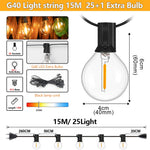 guirlande lumineuse led ampoules globe vintage décoration maison 220v 100ft 30mètres