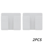 support mural smartphone télécommande rangement stockage adhésif blanc gris moderne minimaliste rechargeable organisateur