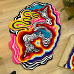 tapis multicolore abstrait moderne antidérapant waterproof intérieur salon chambre coucher
