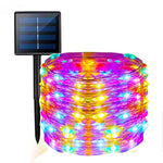 guirlande lumineuse led solaire 400 points blanc doré moderne 300cm jardin festive