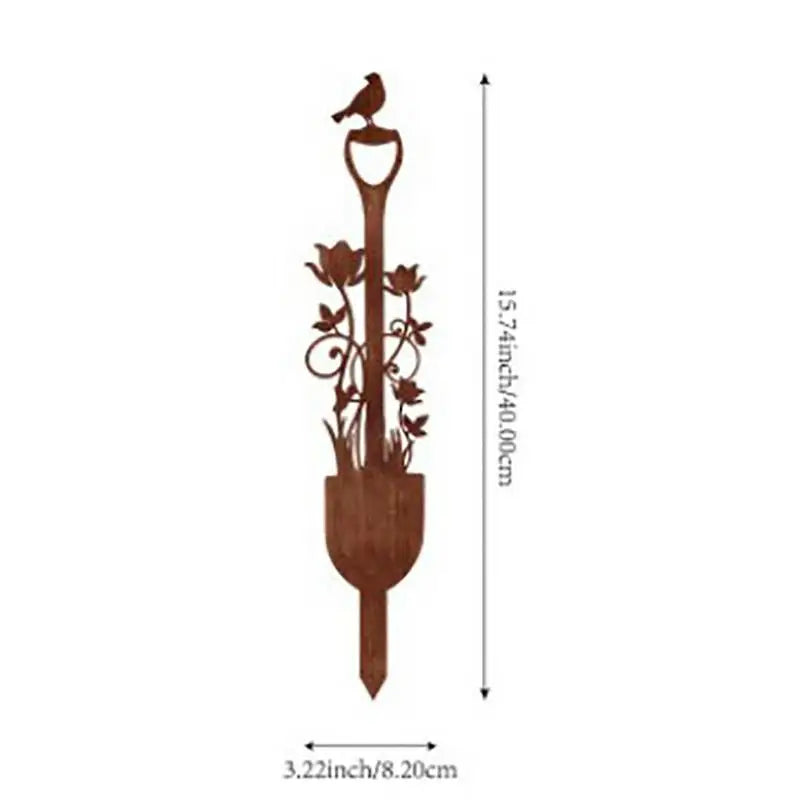 plaque métallique décorative moderne motif papillon fleur cactus marron rustique
