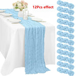 ruban table vert olive crêpe plissé classique élégant imperméable réutilisable mariage fête banquetôtelextérieur 90x180cm