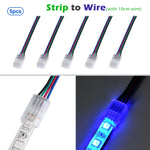 ruban led transparent moderne clips fixation ip20 ip65 connecteurs cables connexionRGBO