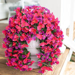 guirlande fleurs artificielles rouge blanche violettes feuilles vertes moderne décoration intérieure mariage anniversaire baby