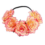 couronne fleurs artificielles bohème multicolore élastiquée femmes fêtes