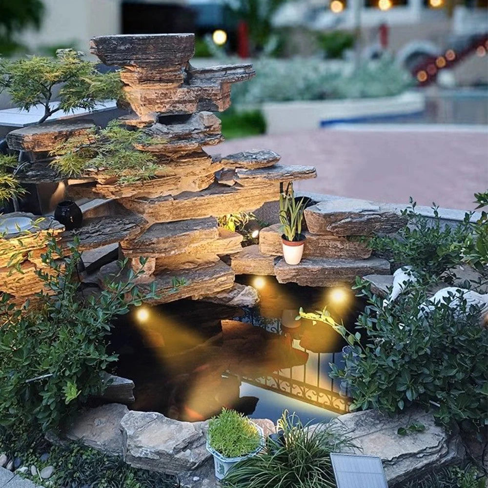 projecteurs solaires led spots extérieurs automatiques submersibles jardin modernes noirs