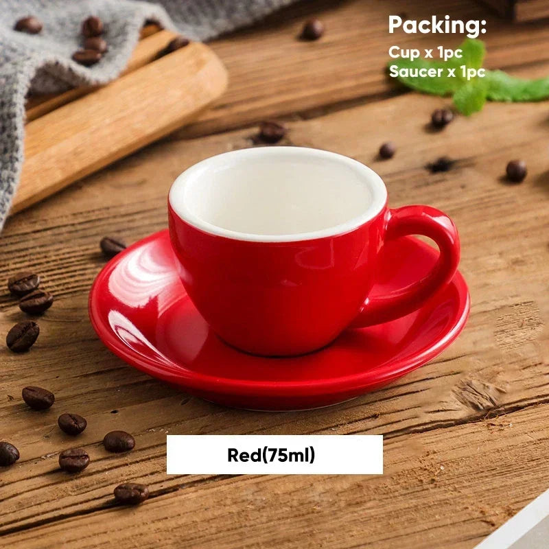 tasses céramique bleu rouge jaune moderne 75ml soucoupes réutilisables lave vaisselle sans bpa