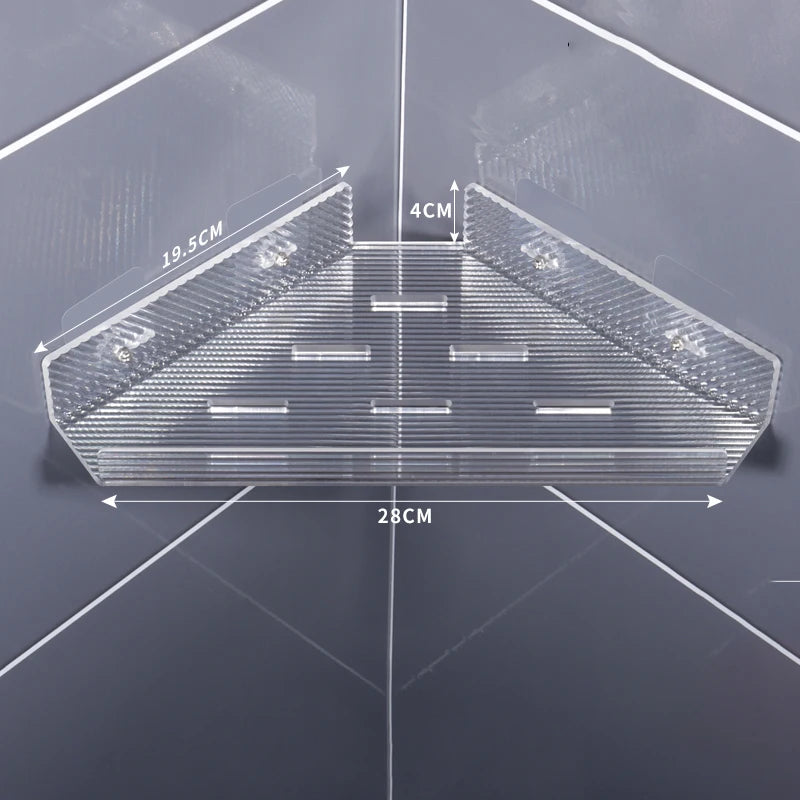 étagère d'angle acrylique marron moderne salle bain respectueuse environnement pièces adaptable adhésifs