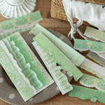 rubans décoratifs fleurs pois plaid sticker dentelle rose vert bleu blanc