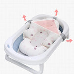 baignoire pliable bébé coussin gouttes étoiles rose moderne confortable sécurité blanc bleuclair